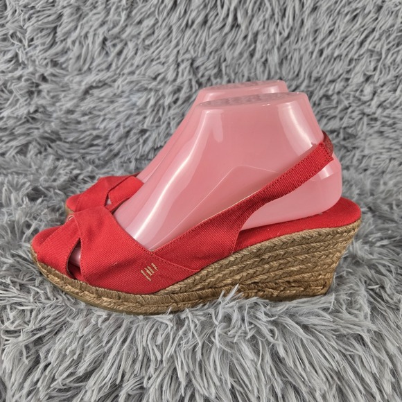Viscata Barcelona Womens EU 40 US 9-9.5 Red Slip On Espadrilla 3" Wedges Sandals - Picture 6 of 10